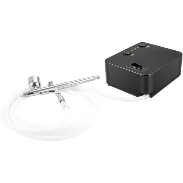 Bärbart airbrushkit med kompressor, dubbelverkande, 0,2–0,5 mm