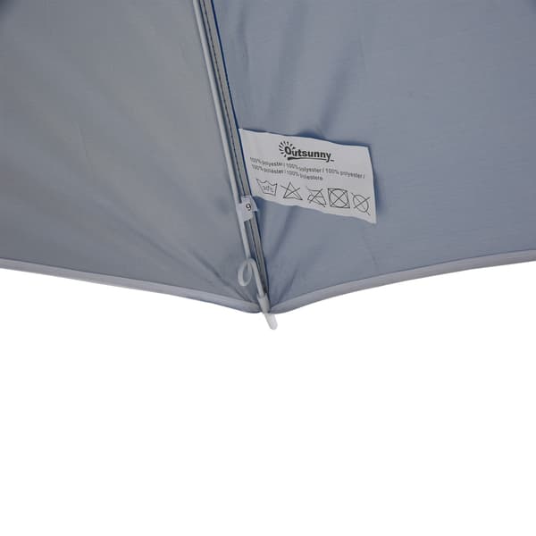Parasol Strandparaply Med Sidevæg, Polyester, Blå, 2,2Xh2,2M