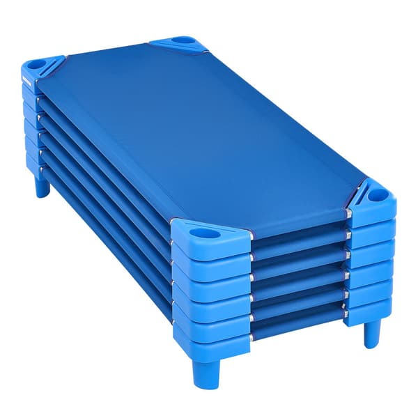 Barnsängar 6-pack, stapelbara, 52 x 23 tum, blå