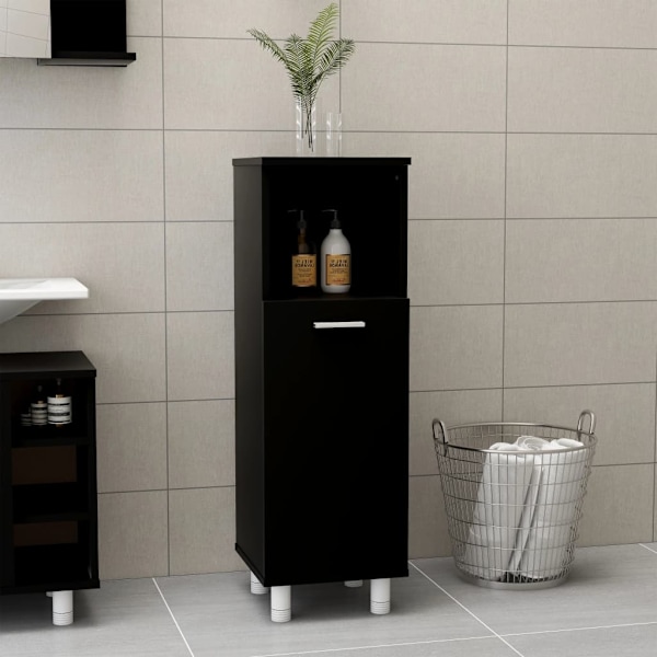 Mobile da bagno nero 30x30x95 cm in derivati ​​del legno