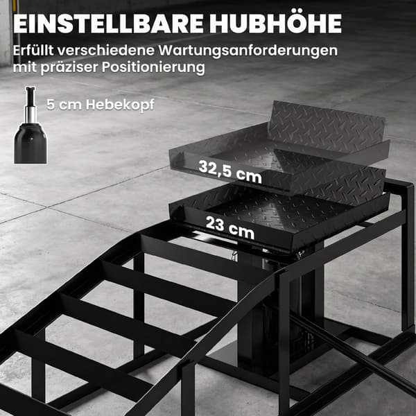 Justerbara hydrauliska bilramper, set, 3 tons kapacitet, 23–32,5 cm höjd