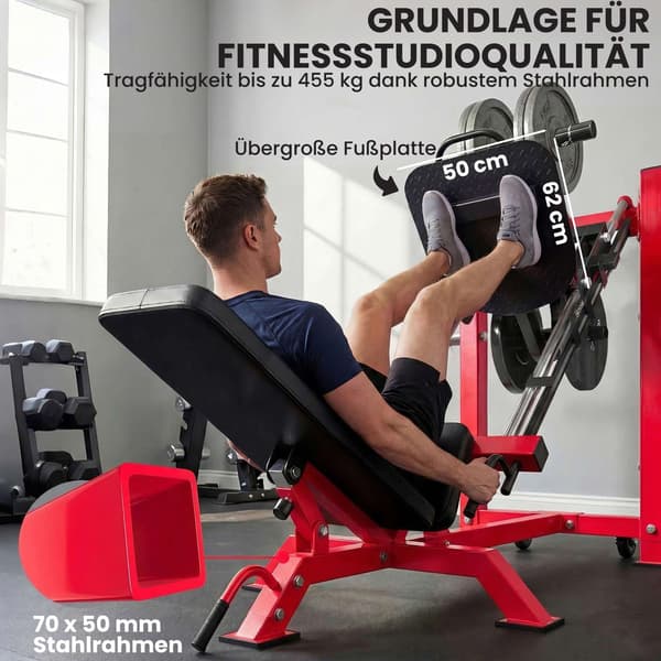 Benpressmaskin – Justerbart ryggstöd, stålram