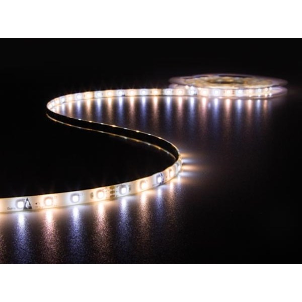 Sæt med varm hvid og kold hvid fleksibel led strip, controller og strømforsyning - 300 lysdioder - 5 M - 12 Vdc