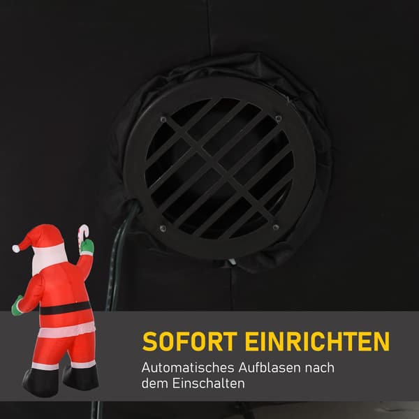 Oppustelig julenisse med LED lys, 243cm