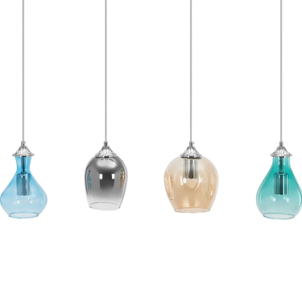 Modern 4-punkts taklampa E27 - glasskärmar