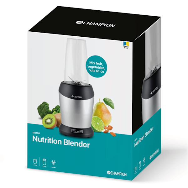 Nutrition Blender 1000W MB100 Sort/Sølv