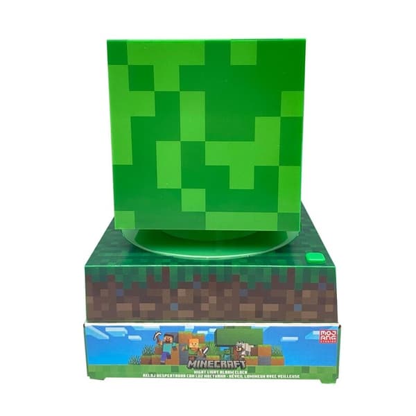 Minecraft 3D-lamppu herätyskellolla ja LED-valolla