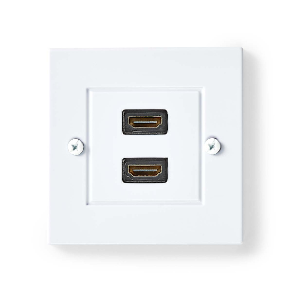 HDMI™ Vægboks | 2x HDMI™ Female | 4K@60Hz | HDMI™ Hun | Sort | 18 Gbps | Guldplateret | Konvolut