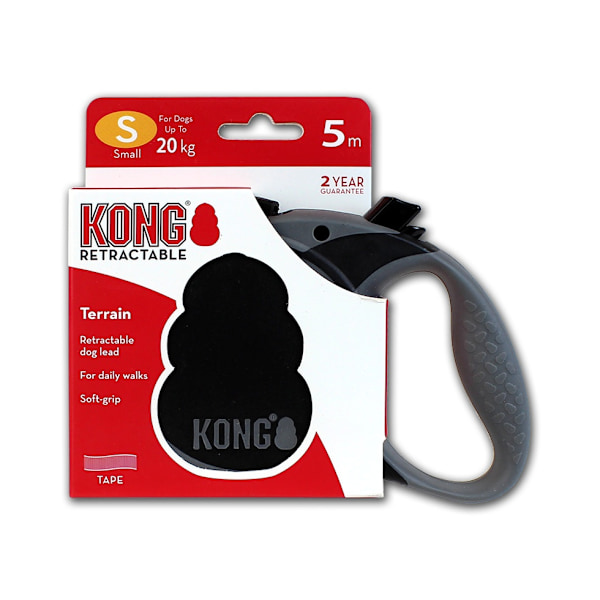 KONG infällbart koppel Terrängsvart S (5m/20kg)