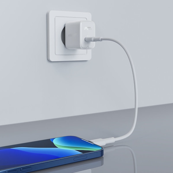 GaN USB-C 30W PD QC 3.0 AFC FCP väggladdare svart