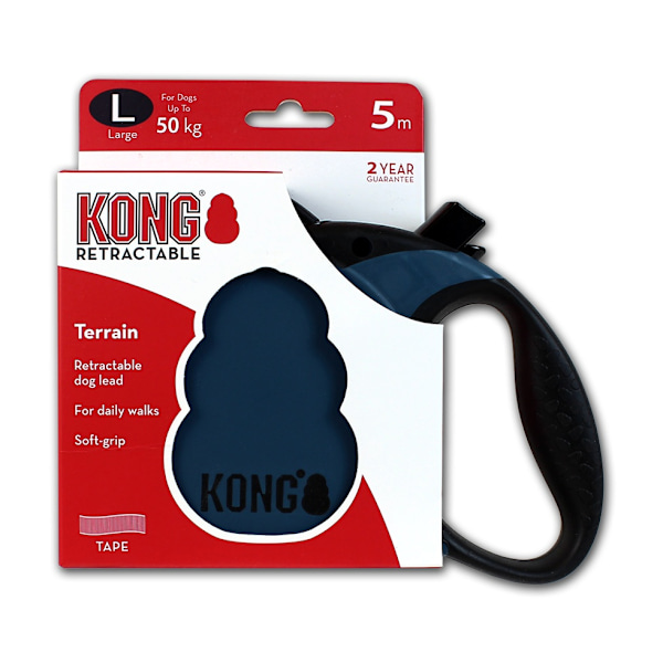 KONG infällbart koppel Terrängblå L (5m/50kg)