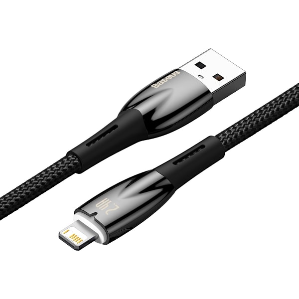 Glimmer-sarjan USB-A-kaapeli Iphone Lightning 480Mb-s 2.4A 2m musta