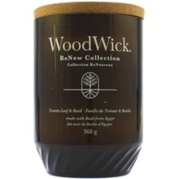 WoodWick - ReNew Tomato Leaf & Basil ( list rajčete a bazalka ) - Vonná svíčka 368.0g