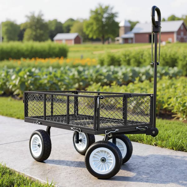 Trädgårdsvagn 400 kg, stålvagn, 25 cm däck