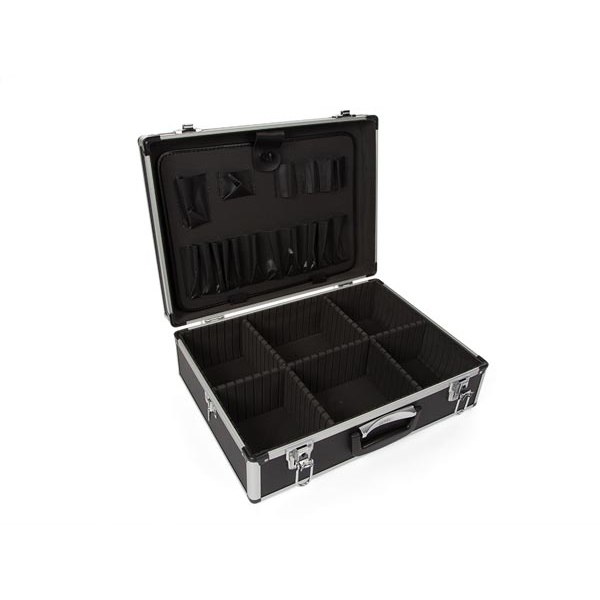 Værktøjskasse med aluminiumsramme - 455 X 330 X 152 Mm - 22,8 L - Sort