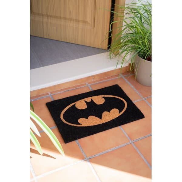 Batman-logo-dørmåtte, indendørs/udendørs brug, holdbart materiale