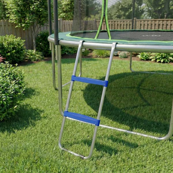 Trampolinstege 2 steg, 150 kg kapacitet, blå