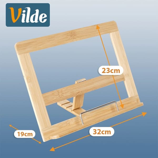 Justerbar bogholder i bambus – 32 x 23 cm