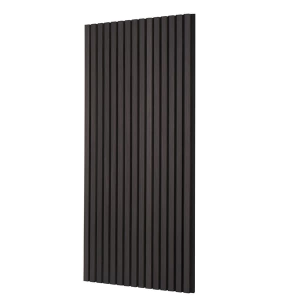 Akustiska paneler av trälameller, svart ek, 4-pack 23,6x47,2