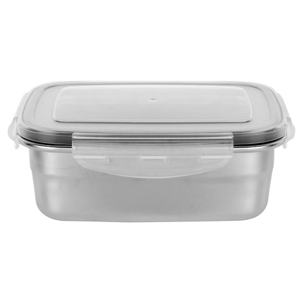 Teräksinen ruokasäiliö kannella ja tiivisteellä 500 ml