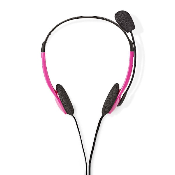 PC-headset | On-Ear-Kuulokkeet | Stereo | 2x 3.5 mm | Kokoontaitettava Mikrofoni | Pinkki