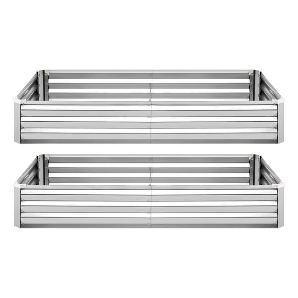 Upphöjda trädgårdsbäddar av galvaniserad material, 2-pack, 180x90x30 cm