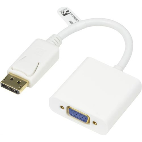 Deltaco DisplayPort til VGA adapter Full HD 0,2 m - Hvid