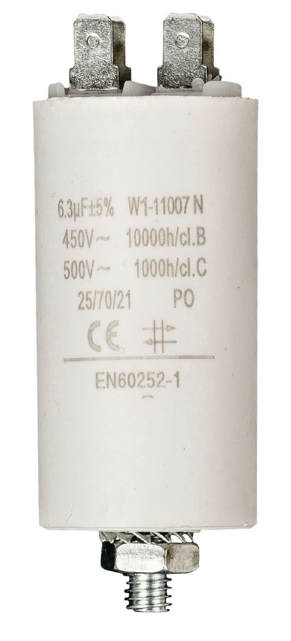 Kondensaattori 6.3uf / 450 v + Aarde