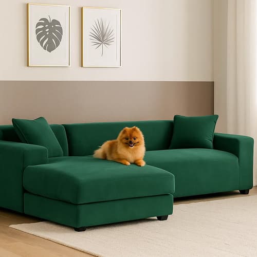 Mørkegrønt Sofabetræk, Stretch Fit 190-230cm