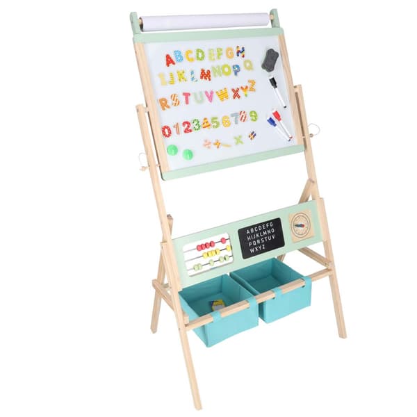 Magnetisk staffeli til børn, dobbeltsidet kridt og whiteboard