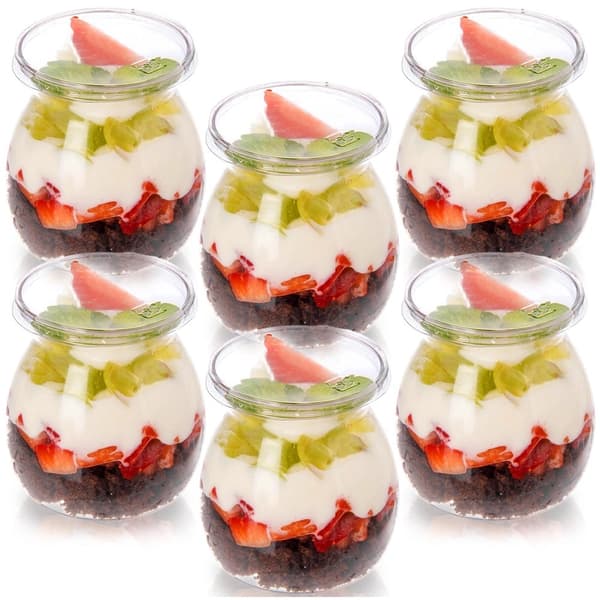 Dessertkoppar med lock, 160 ml, set om 6