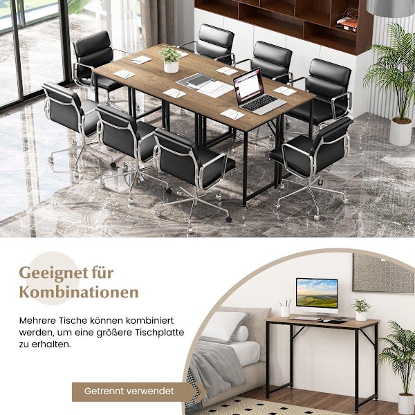PC-bord med justerbara fotkuddar, kompakt datorbord, 100 x 50 x 77 cm, natur