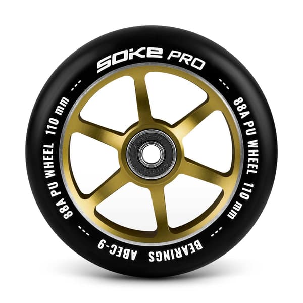 Guldfarvede hjul til scooter 110 mm - 2-pak