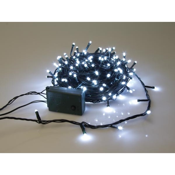 Sparkle Light Led - 20 M - 300 hvide lamper - Grøn ledning - Modulator