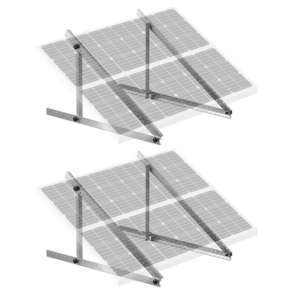 Monteringsfästen för solpaneler, 2 set, 45 tum, justerbara 0–90