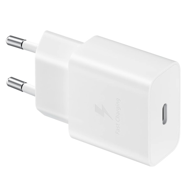 USB-C 15W PD AFC väggladdare + vit USB-C-kabel