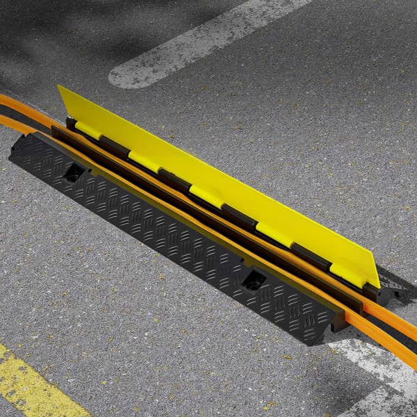 Kabelskyddsramp, 2-kanalig, 22 000 lb, fällbar topp