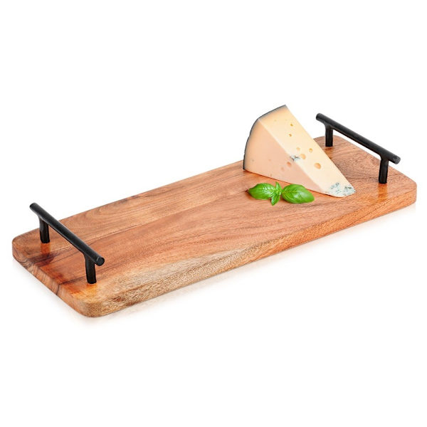 Serveringsbakke i træ med hanke 40x15,5 cm