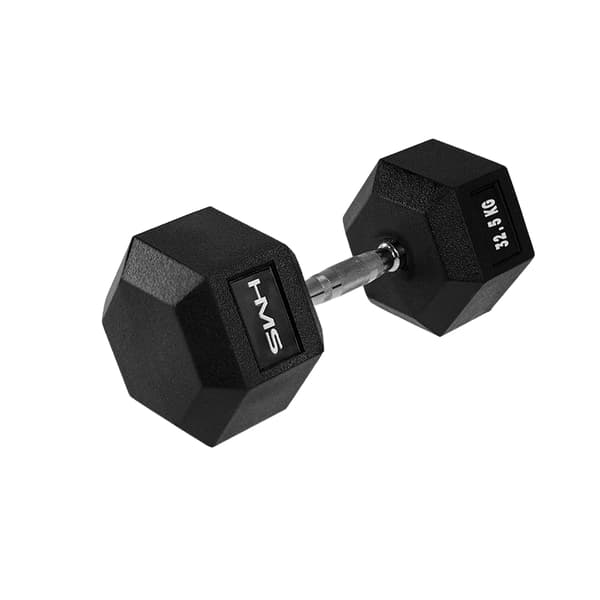 Hex Hantel 32,5 kg – Gummibelagd, Anti-Roll Design