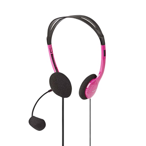 PC headset | On-Ear | Stereo | 2x 3.5 mm | Vikbara Mikrofon | Rosa