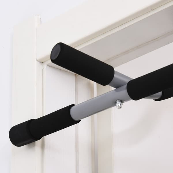 Pull-Up Bar Multifunktionel Træningsholder, Dørstang Af Stål Og Skum, Sort + Grå, 92X40X17Cm