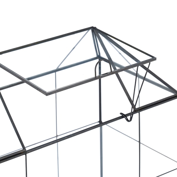 Glashusformat terrarium för krukväxter