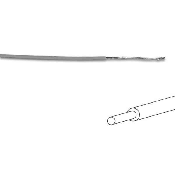 Anslutningstråd - Ø 1,4 Mm - 0,2 Mm² - Hel kärna - Grå