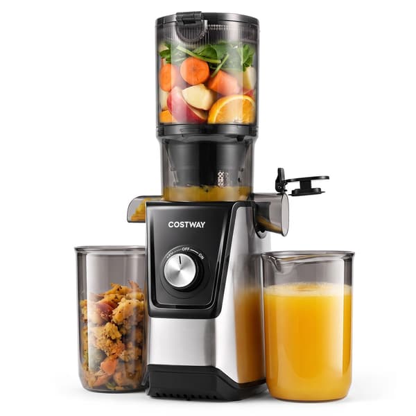 Slowjuicer med 11 cm indføringstragt og reversfunktion, sort