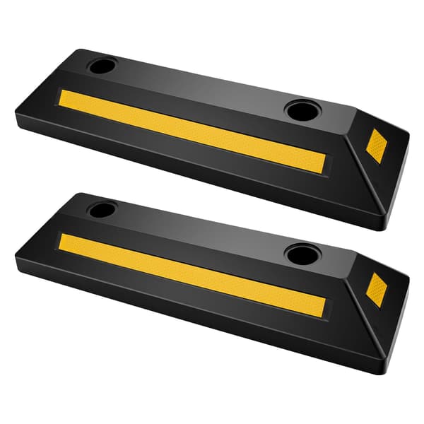 Parkeringsstopp i gummi, 2-pack, 548 mm reflekterande