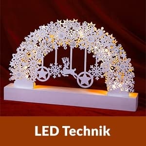 LED-ljusbåge med timer – Vit snöflingedesign
