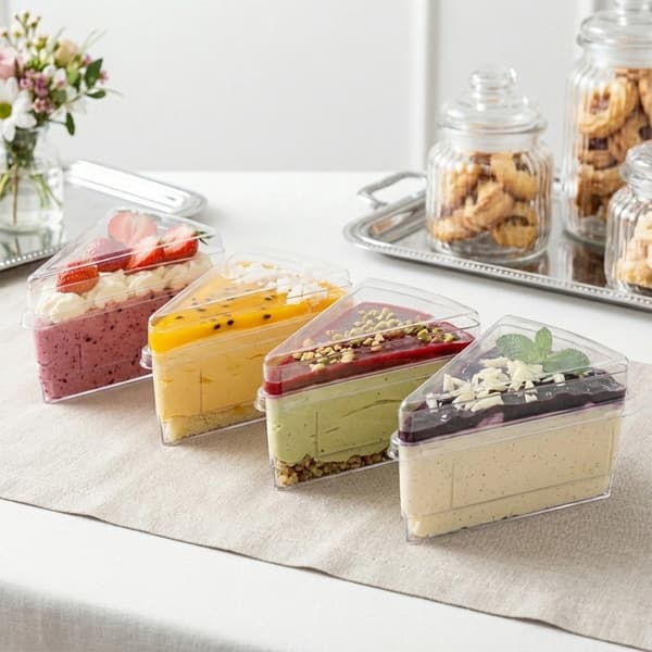 Dessertkoppar med lock, 160 ml, set om 4
