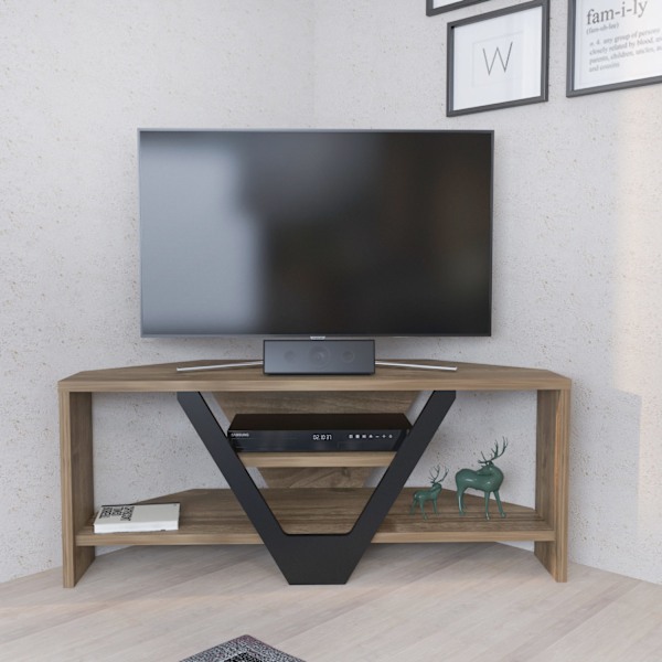 TV Stand Karin - Valnød, Sort