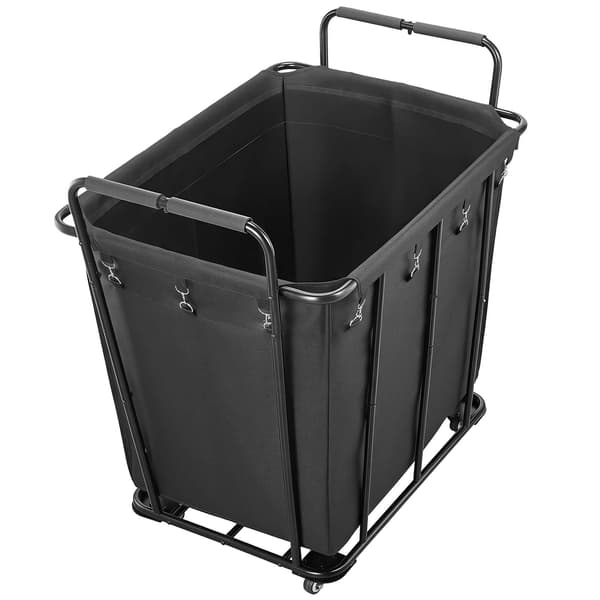 Pyörivä pyykkikärry, vedenpitävä vuoraus, 120 kg, musta
