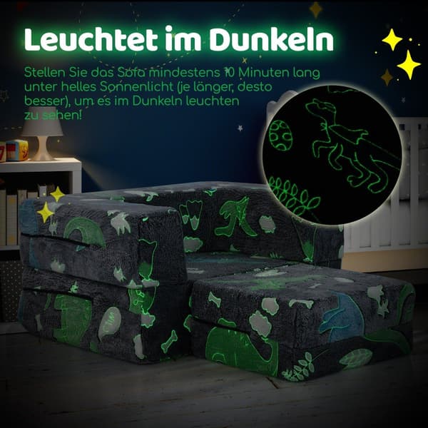 Modulär barnsoffa – Glow-in-the-Dark leksoffa, 71x53x34,5 cm